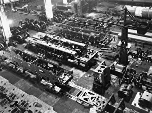 Locomotive Works Gallery: 2-8-0 locomotives under construction in AE shop, 1943