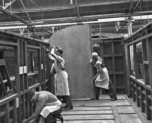 Workers at Swindon Works Collection: No 4 Shop, Carriage Body Shop, 1946