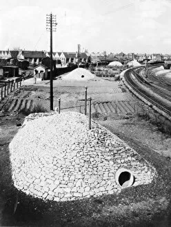 The Railway at War Collection: Air raid shelter at West Ealing Goods Yard, 1940
