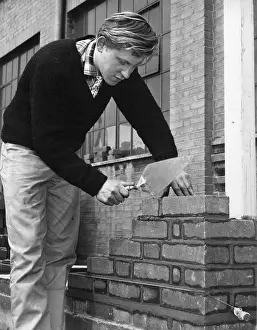 Apprentice Prints: Apprentice bricklayer at Swindon's Pre-Apprentice Training School, 1963