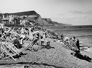 Deckchair Gallery: On the Beach at Sidmouth, Devon, August 1936