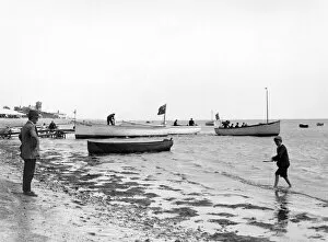 Holidaymaker Gallery: Boats at Exmouth Beach, Devon, August 1931