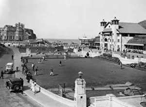 1934 Prints: Bowling Green & Pavilion at Ilfracombe, Devon, September 1934
