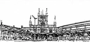 Bristol Temple Meads Gallery: Bristol Temple Meads Sketch by Ken Howard