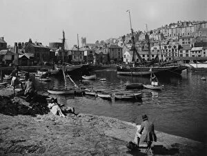 Fishing Collection: Brixham Harbour and town, Devon, c.1930s