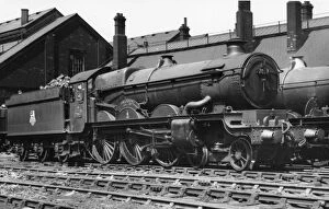 Castle Class Locomotives Collection: Castle Class locomotive, No. 7037, Swindon at Swindon, 1958