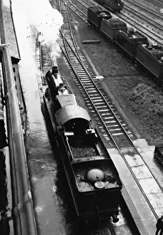 Castle Class locomotive passing over Rodbourne Road bridge, Swindon