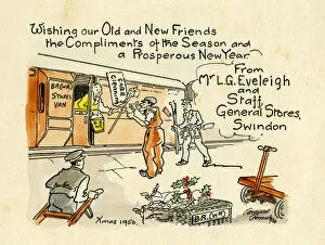 Works Gallery: Christmas card sent by Swindon Works General Stores, 1950