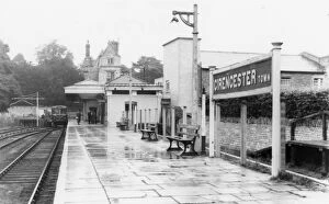 Cirencester Town Station platform, c.1960