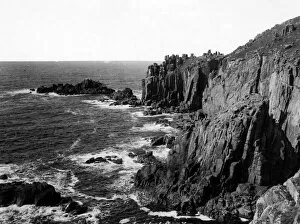 Cliffs Collection: Cliffs at Lands End, Cornwall, 2nd February 1925