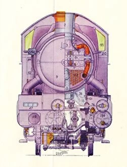 Castle Class Locomotives Collection: Colour Diagram of Castle Class Locomotive, c.1923