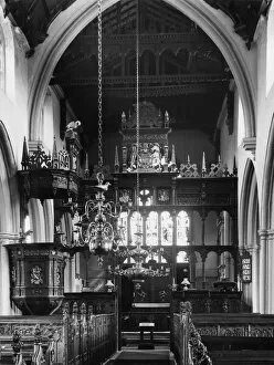 Images Dated 28th May 2020: Crowcombe Church (interior), Somerset