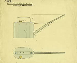 Images Dated 29th October 2012: Drawing for a GWR oil can