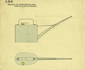 Images Dated 29th October 2012: Drawing for a GWR oil can