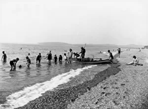 Swimming Gallery: Exmouth Beach, Devon, c1950