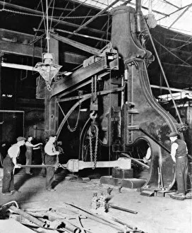 Workers at Swindon Works Gallery: F Shop - Steam Hammer Shop, 1936