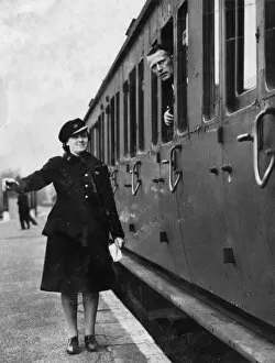 Wales Gallery: Female Stationmaster, June 1941