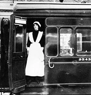 Buffet and Restaurant Cars Collection: Female stewardess, 1917