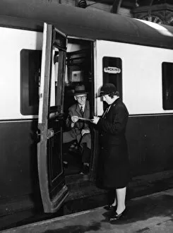 Female Ticket Collector at Paddington Station during WW2