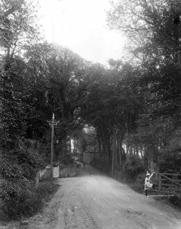 1910s Gallery: Girl in Road, Bude, Cornwall