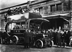 Passengers Collection: GWR Double Decker Milnes-Daimler omnibus, Penzance, 1904