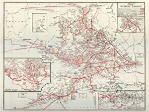 Maps & Plans Collection: GWR Network Map, c1920s