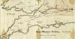 Maps & Plans Collection: GWR Prospectus Map from 1834