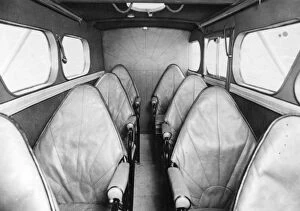 Railway Air Services Gallery: Interior of a De Havilland Dragon Rapide plane, c1935