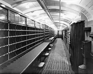 Travelling Post Offices Collection: Interior of Post Office Sorting Van, 1937