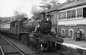 Ivatt 2MT class, 2-6-0, No. 46521 at Pontsticill Junction Signal Box April 1958
