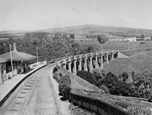 Images Dated 26th March 2013: Ivybridge Station and Viaduct, Devon, c.1890