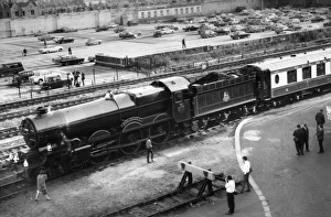 Swindon Works Gallery: King George V at Swindon Works, 1971, showing the double chimney