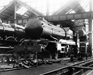 Locomotive No. 6014, King Henry VII, at Swindon Works