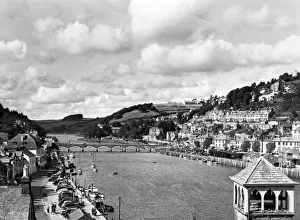 Looe Harbour and Bridge, Cornwall, August 1951 Looe Harbour and Bridge, Cornwall, August 1951
