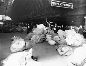 Mail Collection: Mail sacks on Platform 10 at Paddington Station, 1926