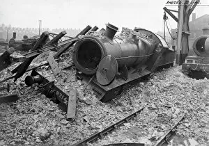 Bomb Gallery: Mogul locomotive No. 8314 with bomb damage in 1941