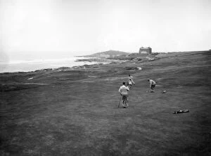 Beach Gallery: Newquay Golf Course & Pentire Beach, Cornwall, c.1927