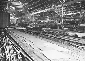 The Railway At War Prints: No. 24F shop, Swindon Works, undergoing war time alterations in 1941