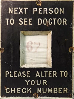 GWR Medical Fund Society Collection: Patient number board from Swindon Medical Fund waiting room