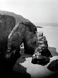 Cornwall Prints: Perranporth Rocks, Cornwall, 1928