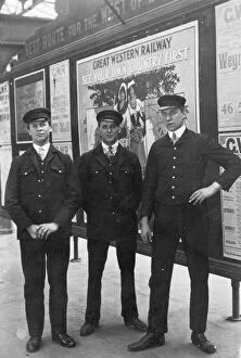 Paddington Station Gallery: Porters at Paddington Station, c.1914