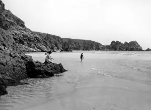 Seaside Gallery: Porthcurno Beach, Cornwall, August 1928