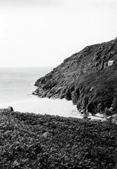Rocks Collection: Porthcurno Beach and Rocks, Cornwall, 1928
