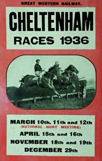 Images Dated 27th March 2018: Poster for Cheltenham Races, 1936