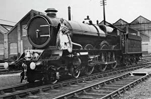 Railway Queens were young women chosen as a mascot or representative for the railways.: Railway Queen Mabel Kitson on King George V at Swindon, 1928
