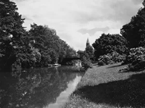 Warwickshire Gallery: River Leam, Leamington Spa, June 1937