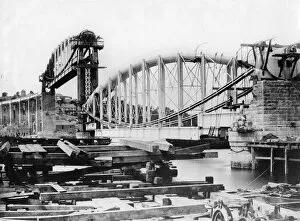 Royal Albert Bridge Collection: Royal Albert Bridge, under construction c1858
