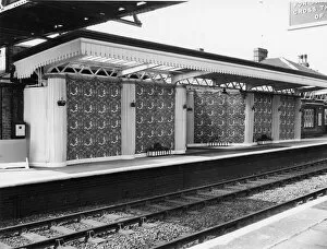 Herefordshire Stations Gallery: Royal Tour of Worcestershire & Herefordshire - Leominster Station Decorations, April 1957