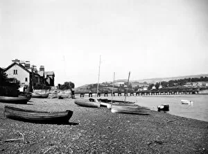Estuary Gallery: Shaldon Beach and Bridge, Devon, September 1933