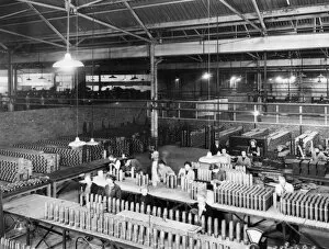 Carriage and Wagon Works Collection: Shell production for World War 2 in 24F shop at Swindon Works, 1942